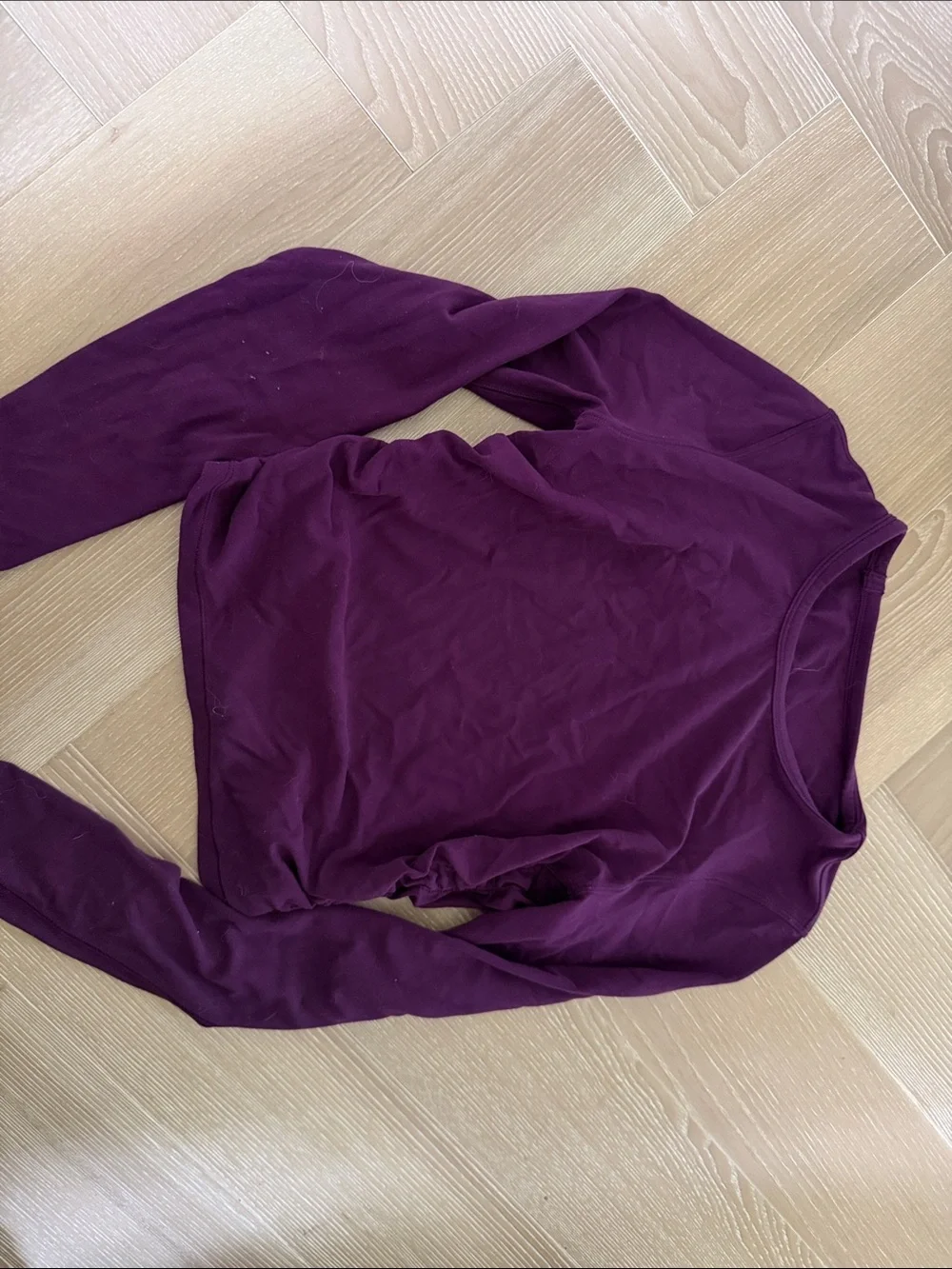 Lululemon Women’s Long-Sleeve Crewneck Ruched Sides Top in Deep Plum
